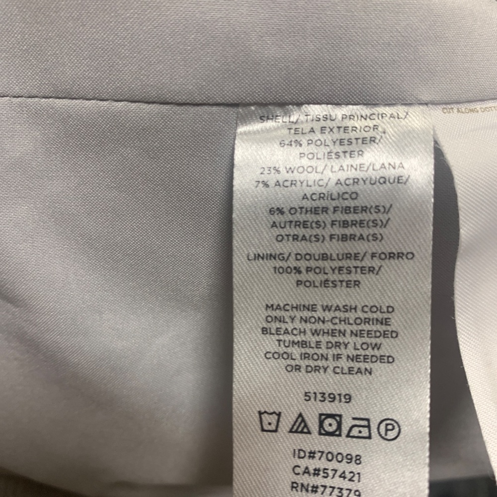 Ann Taylor Gray Peacoat Shawl Collar Wrap Wool Blend Belted Coat Jacket Women XS - Picture 7 of 10